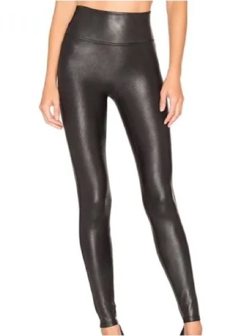 SPANX Faux Leather High-Waist Leggings - Black